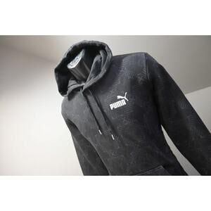 Puma Hoodie Cotton Blend Jogger Black Athletic Performance Mens Size Medium